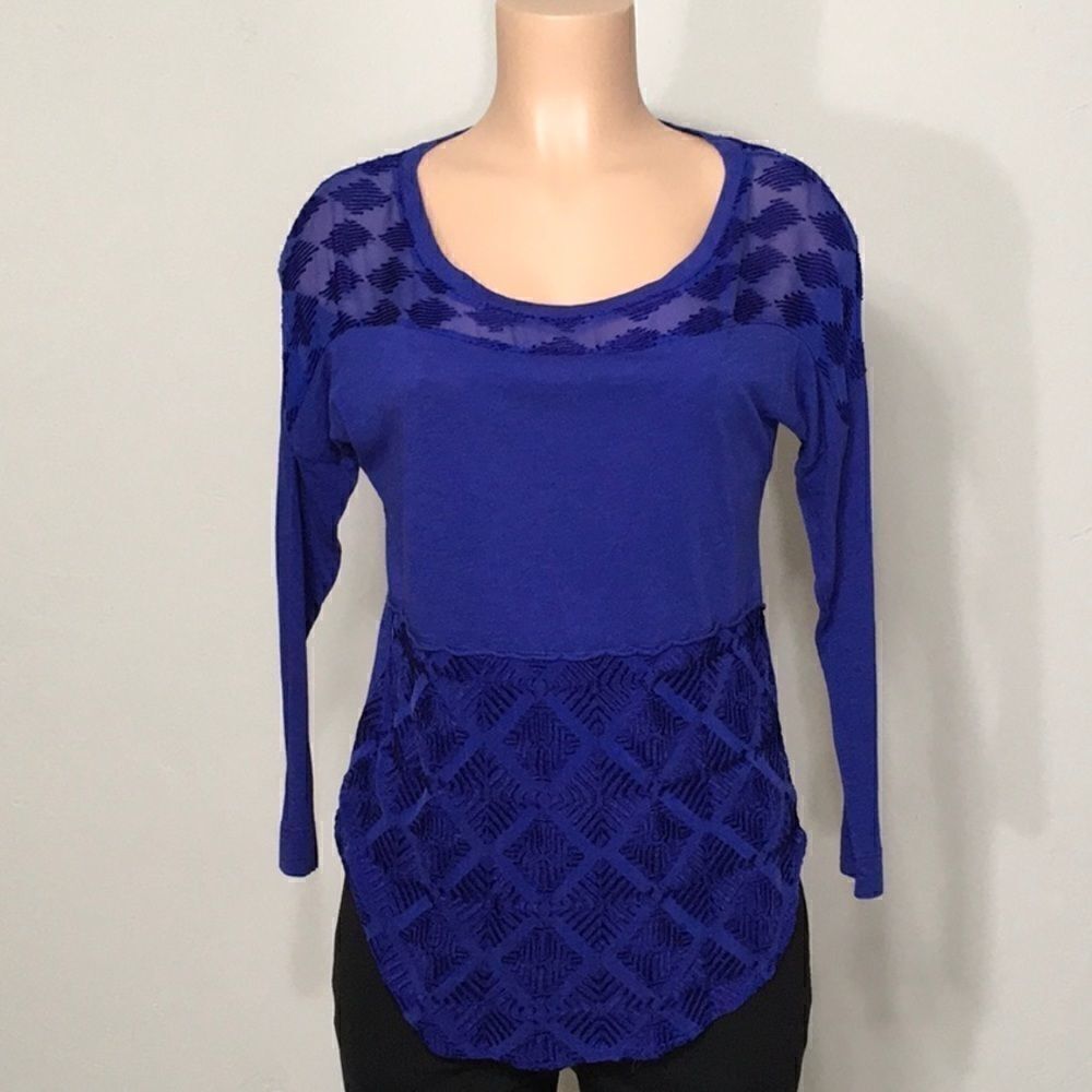Blue long sleeve tee. NWOT